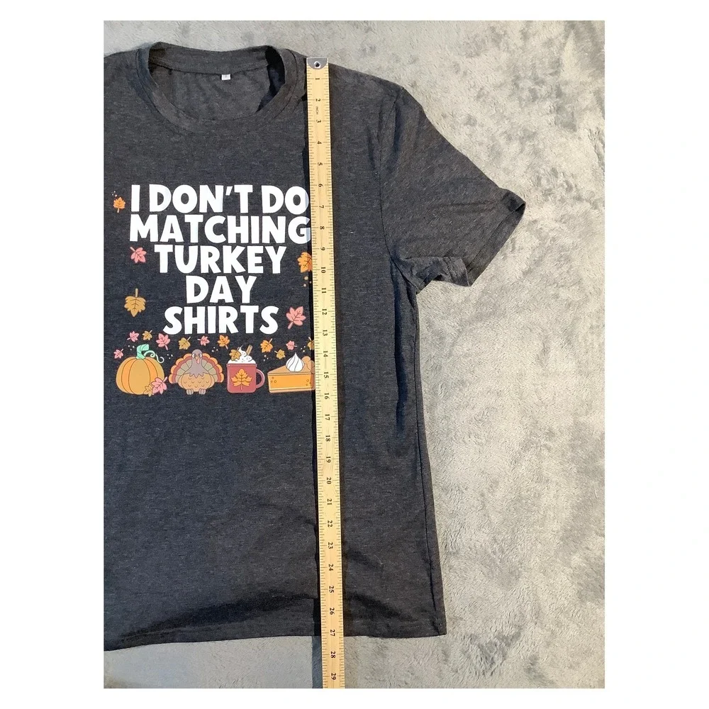 Funny Thanksgiving Graphic‎ Tee Charcoal Gray Size S